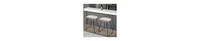 Rustic Counter Stool – Backless Mango Wood Saddle Seat with Whitewash Finish