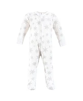 Hudson Baby Girls Thermal Zipper Sleep and Play 2pk, Snowflake