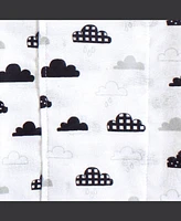 Hudson Baby Boys and Girls Cotton Poly Flannel Burp Cloths 8-Pack, Moon And Back, One Size
