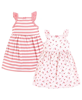 Hudson Baby Girls Cotton Dresses, Cherry Sweet, 18-24 Months