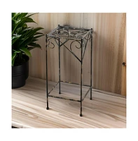 Scrolled Plant Stand with Square Top for Elegant Indoor and Outdoor Display