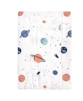 Hudson Baby Infant Boy Cotton Flannel Burp Cloths and Receiving Blankets, 14-Piece, Space, One Size