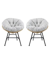 Palos Outdoor Wicker Lounge Chair Set of 2