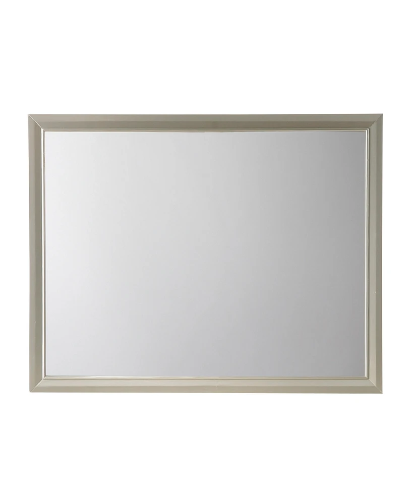 Champagne Finish Dresser Mirror – Rectangular Wood Encased Frame