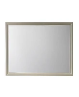 Champagne Finish Dresser Mirror – Rectangular Wood Encased Frame