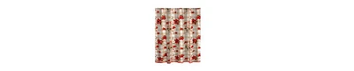 Decorative Shower Curtain – Ruffled Rows & Floral Pattern