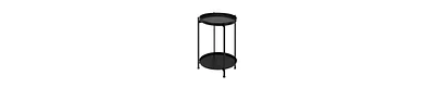 Modern Side Table – Metal Round Tray Top with Foldable Legs