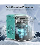 Cowsar Countertop Ice Maker,26Lbs/24H,9 Cubes 6 Mins,Portable Machine with Scoop and Basket,2 Sizes of Bullet Cube for Home Kitchen Off