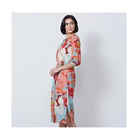 Etcetera Women's Floral Print Cotton Spring Dress Maltese
