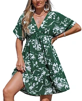 Cupshe Women's Classic Bloom Floral Mini Beach Dress