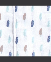 Hudson Baby Luvable Friends Boys Cotton Poly Flannel Burp Cloths 8-Pack, Boy Feathers, One Size