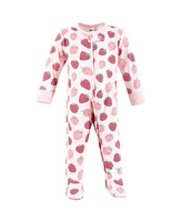 Hudson Baby Baby Girls Hudson Cotton Sleep and Play, Strawberry Love