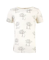 Touched by Nature Toddler Boys Unisex Cotton Tight-Fit Pajama Set, Birch Trees, 5