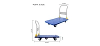 Platform Truck with 1320lb Weight Capacity and 360 Degree Swivel Wheels, Foldable Push Hand Cart for Loading and Storage