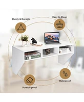 Wall Mounted Floating Computer Table Desk Storage Shelf