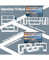 3 Pieces Adjustable Tv Stand for TVs up to 65 Inch with Shelves