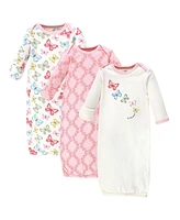 Touched by Nature Baby Girls Organic Cotton Gowns, Butterflies, Preemie-Newborn