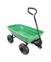 Folding car Poly Garden dump truck with steel frame, 10 inches. Pneumatic tire, 300 lb capacity body 55L