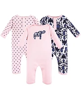 Yoga Sprout Baby Girls Cotton Coveralls 3pk, Months