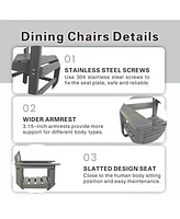5-Piece Hdpe Patio Dining Set (Black), Table & 4 Chairs, 51" Table