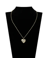 Unwritten Mother of Pearl Diamond Cut Heart Nana Necklace