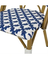 French Cafe Style Aluminum & Rattan Outdoor Chair Set
