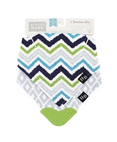 Hudson Baby Infant Boy Cotton Bandana Bibs 2pk, Chevron, One Size