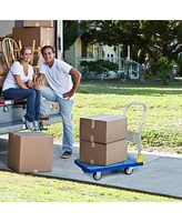 Platform Truck with 440lb Weight Capacity and 360 Degree Swivel Wheels, Foldable Push Hand Cart for Loading and Storage