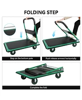 Platform Truck Hand Truck Large Size Foldable Dolly Cart for Moving Easy Storage and 360 Degree Swivel Wheels 660lbs Weight Capacity