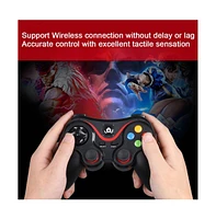 V8 2.4G Wireless Game Controller – Dual Vibration Joystick for Android, iOS, Pc, PS3, Switch, Mobile Phone (Black)