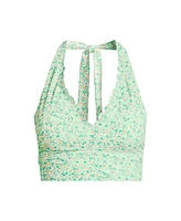 Lands' End Plus Tugless Scallop Halter Tankini Top