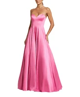 Mac Duggal Women's Satin Strapless Ballgown With Bow Details