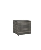 6-Piece Woven Patio Set, L-Shaped Sectional, Corner & Glass Tables