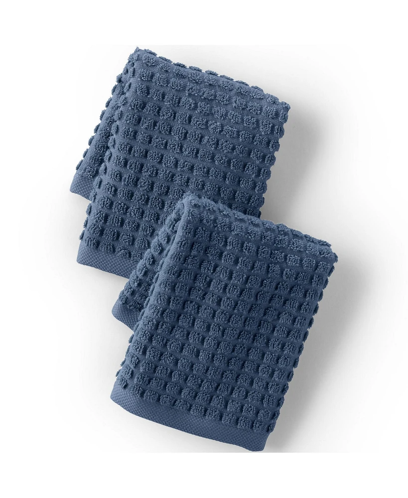 Lands' End Cotton Waffle Washcloth 2-Piece Set