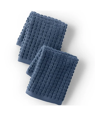 Lands' End Cotton Waffle Washcloth 2-Piece Set