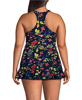Lands' End Plus High Neck Racerback Tankini Top