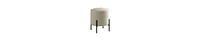 Modern Foam Ottoman with Faux Sheepskin and Matte Metal Legs