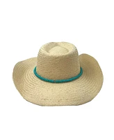 Marcus Adler Beaded Trim Straw Cowboy Hat