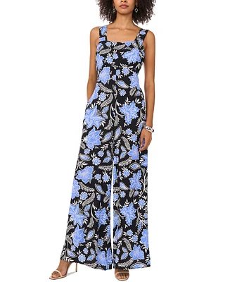 Vince Camuto Women's Printed Square-Neck Wide-Leg Jumpsuit
