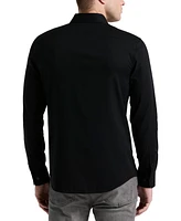 Perry Ellis Men's Slim Fit Long Sleeve Button-Front Dobby Cotton Shirt
