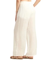 Bcx Juniors' Gauzy Textured-Trim Wide-Leg Pants