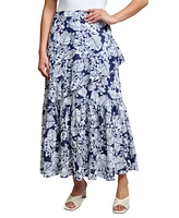 Jones New York Women's Floral Ruffle-Trim Maxi Skirt