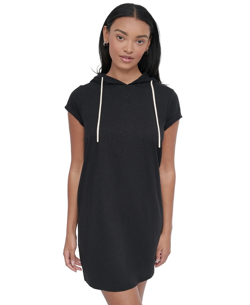 Dkny Sport Women's Roll-Sleeve Hooded Sneaker Dress