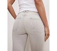 Good American Women's Soft Tech Legs Cropped Mini Bootcut Jeans