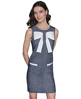 Karl Lagerfeld Paris Women's Bow-Front Sleeveless Dress