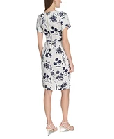 Calvin Klein Women's Floral-Print Tulip-Sleeve Sheath Dress