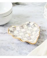 Mackenzie-Childs Sterling Check Fluted Heart Plate