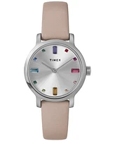 Timex Women's Analog Pink Leather Strap Watch, 31mm