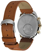 Timex Men's Analog Brown Leather Strap Watch, 40mm