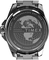 Timex Men's Analog Black Stainless Steel Watch, 46mm